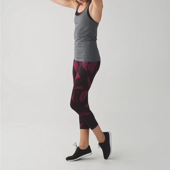 lululemon athletica Pants - LULULEMON All Sport Crop Leggings Back Spin Stroke Dashing